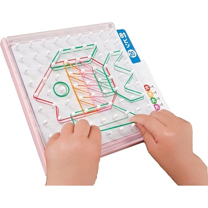 Kumon toys Rubber band pattern board ของเล่นคุมองเกมปริศนาหนังยางหลากสีองเล่นเสริมพัฒนาการเด็กอายุ 3 ปีขึ้นไปสินค้าพร้อม